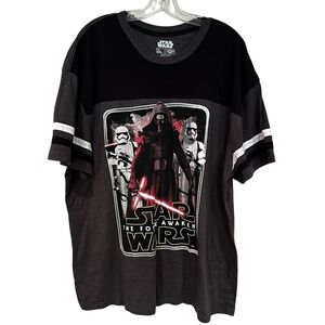 Star Wars Fifth Sun The Force Awakens Cotton Blend Tshirt Men's 2XL Gray Stripes